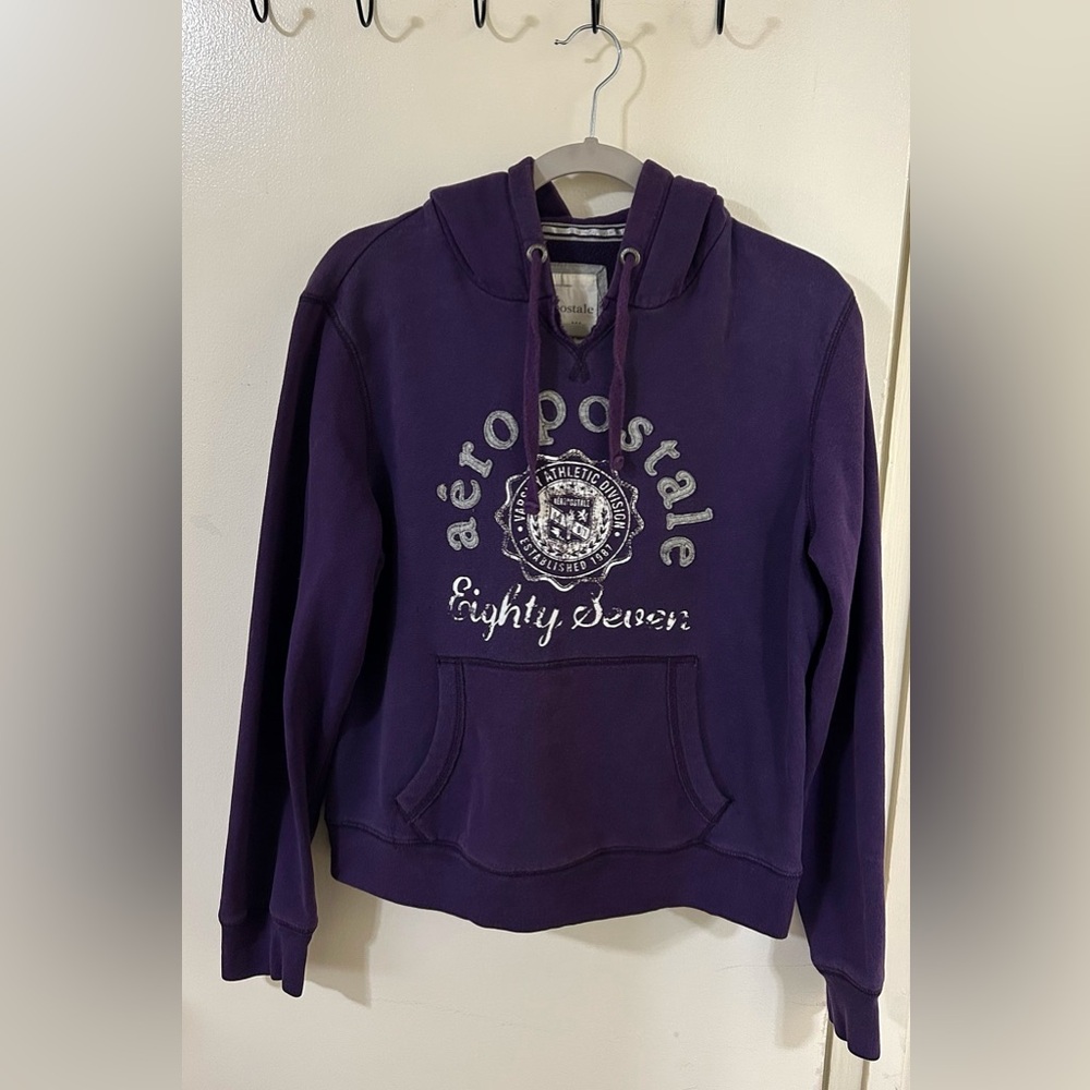 Aeropostale Women's Deep Purple Hoodie Size XL